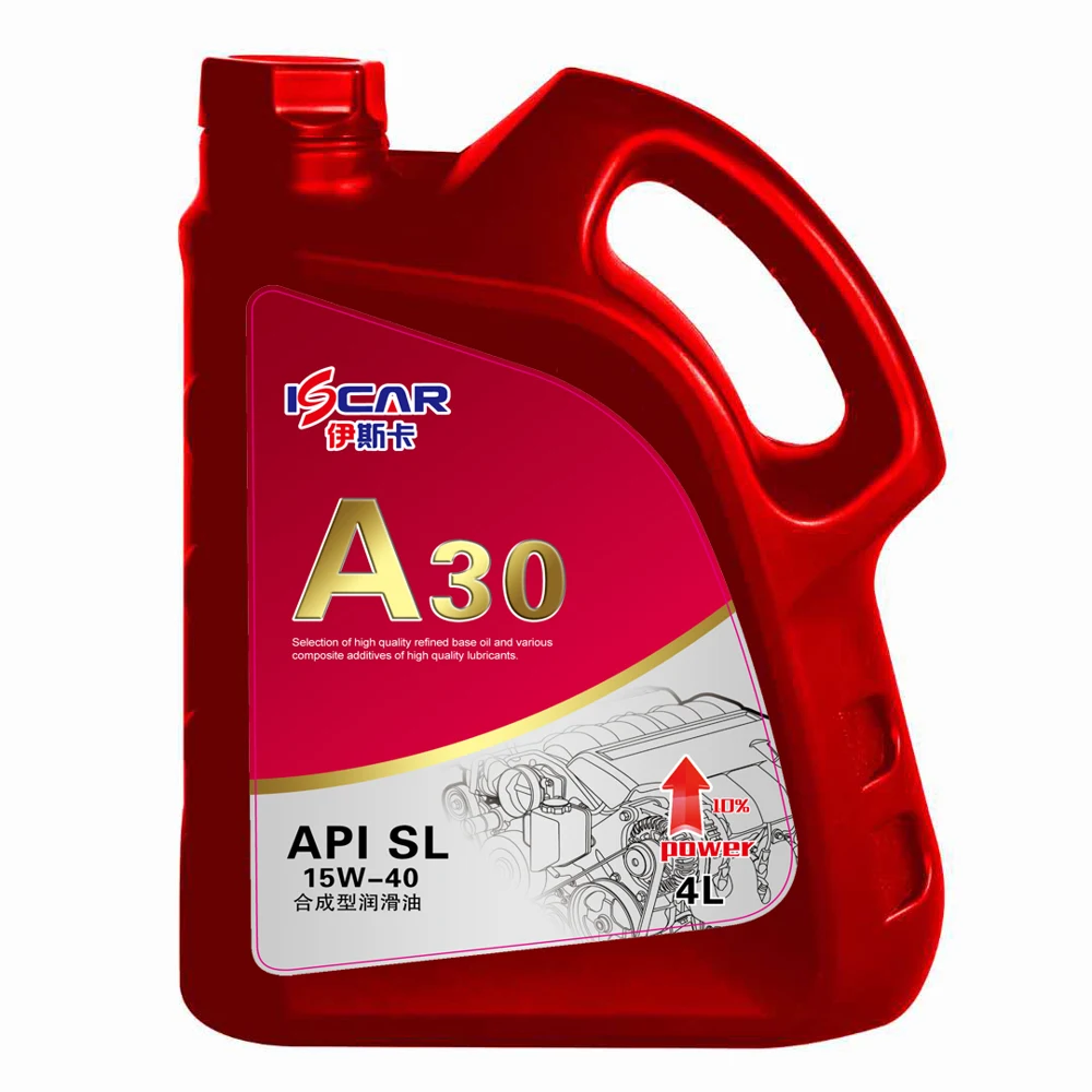 ISCAR A30 15W-40 engine oil, red 4 L container